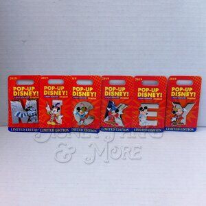 Disney Parks MICKEY Letters Pin Set Disneyland POP UP! Celebration Sorcerer LE